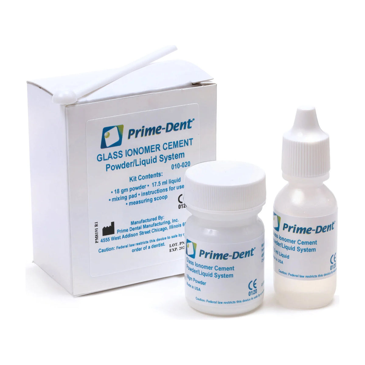 Cemento de ionómero de vidrio polvo/líquido 18 g / 17.5 ml – Prime Dental (010-020)