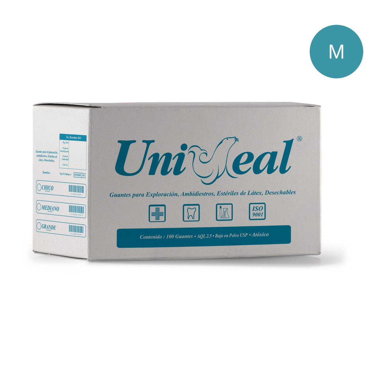 Guante esteril de latex Uniseal talla M