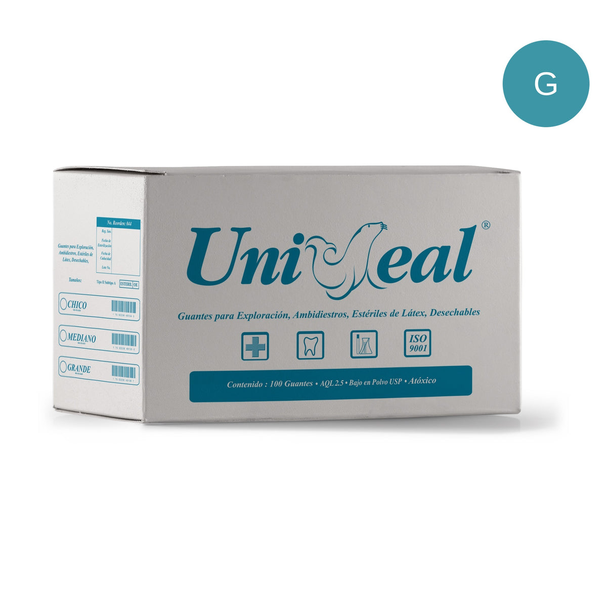 Guante esteril de latex Uniseal talla G