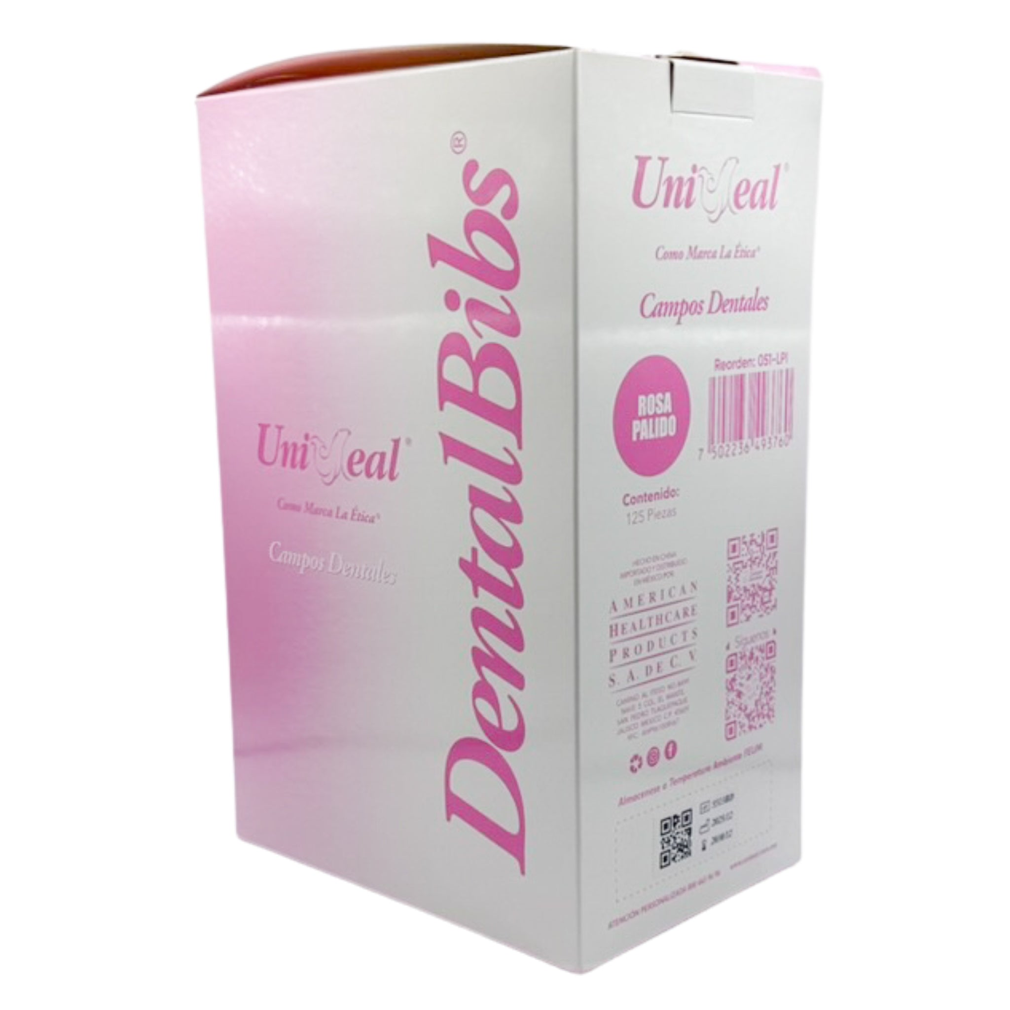 Babero dental 3 capas rosa palido
