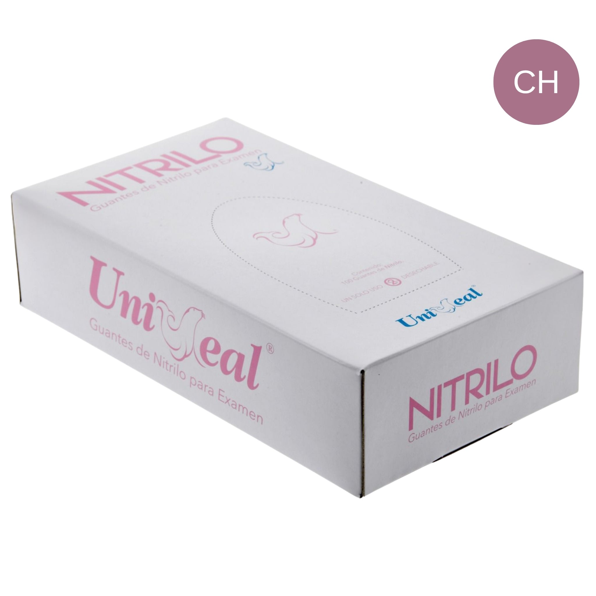 Guante examen nitrilo ch rosa palido