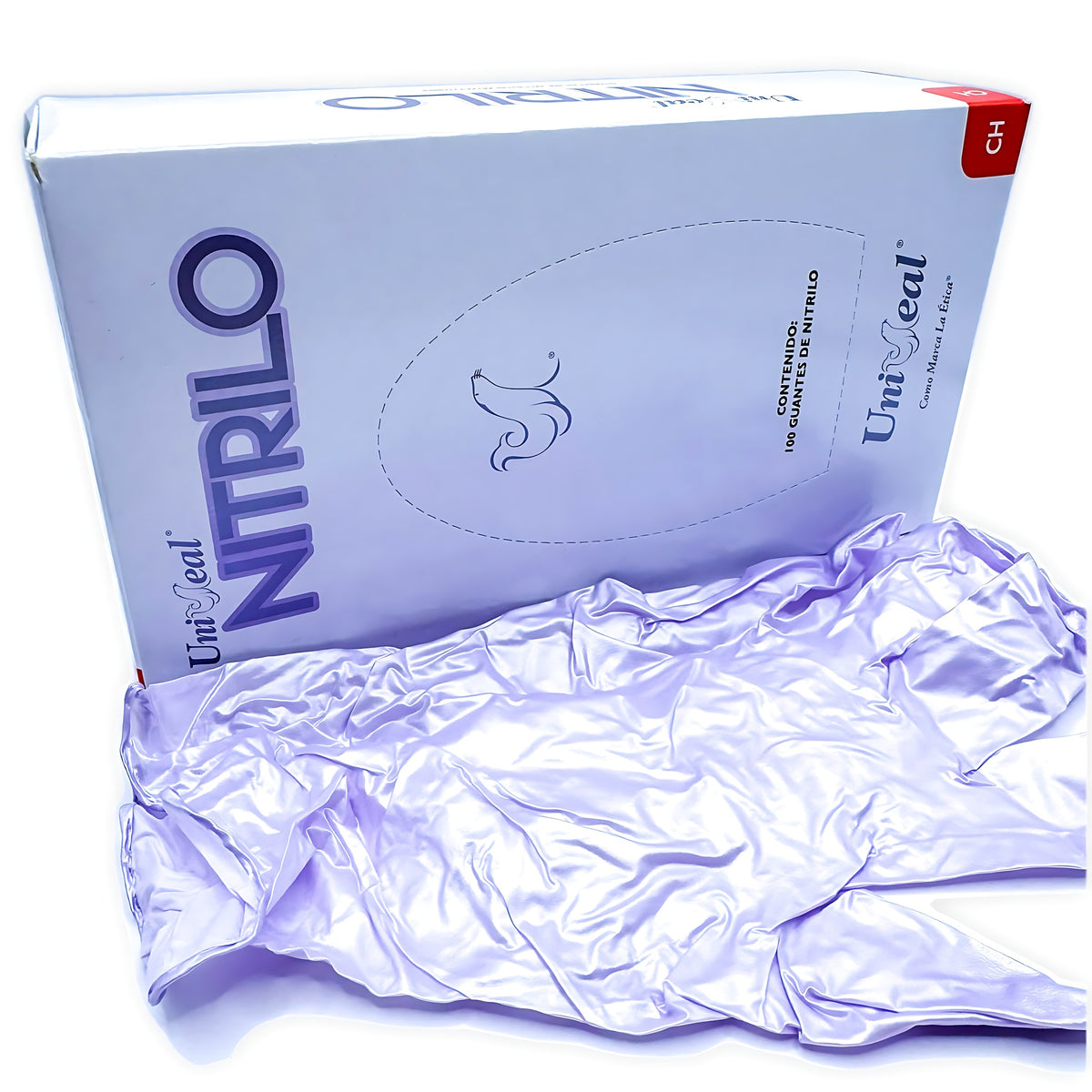 Guante multiusos nitrilo metalico Uniseal ch purpura