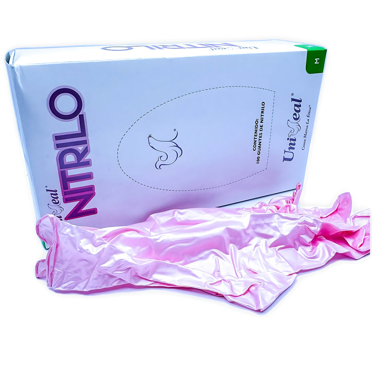Guante multiusos nitrilo metalico Uniseal m rosa