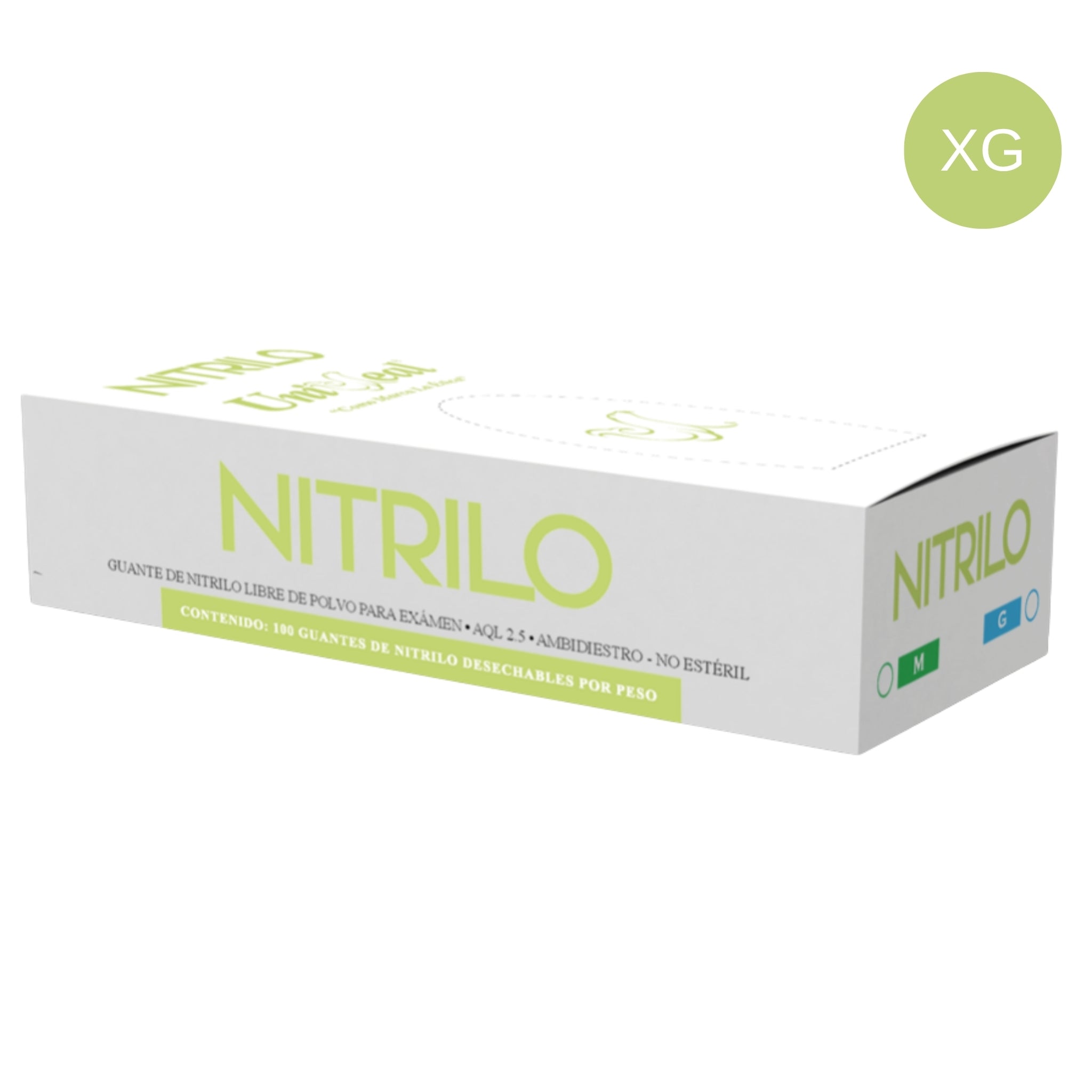 Guante exámen nitrilo xg verde