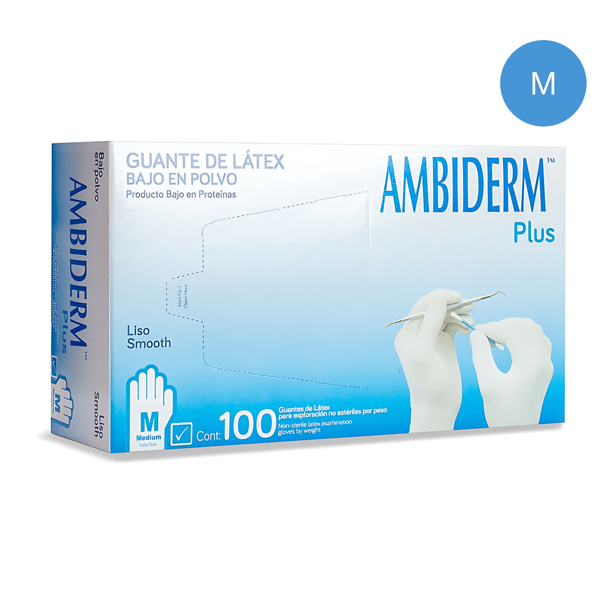 Guante latex Plus Ambiderm azul talla M