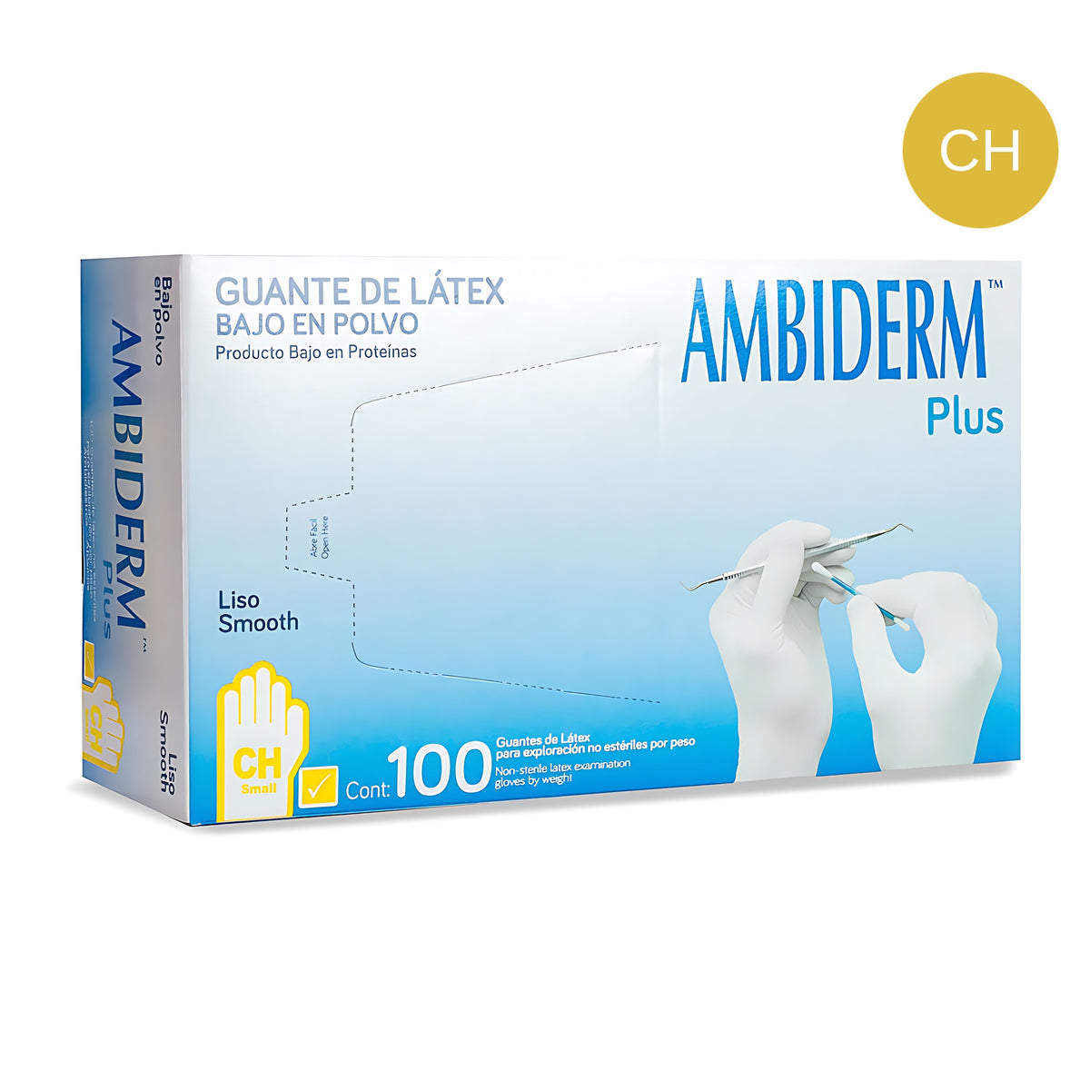 Guante latex Plus Ambiderm amarillo talla CH