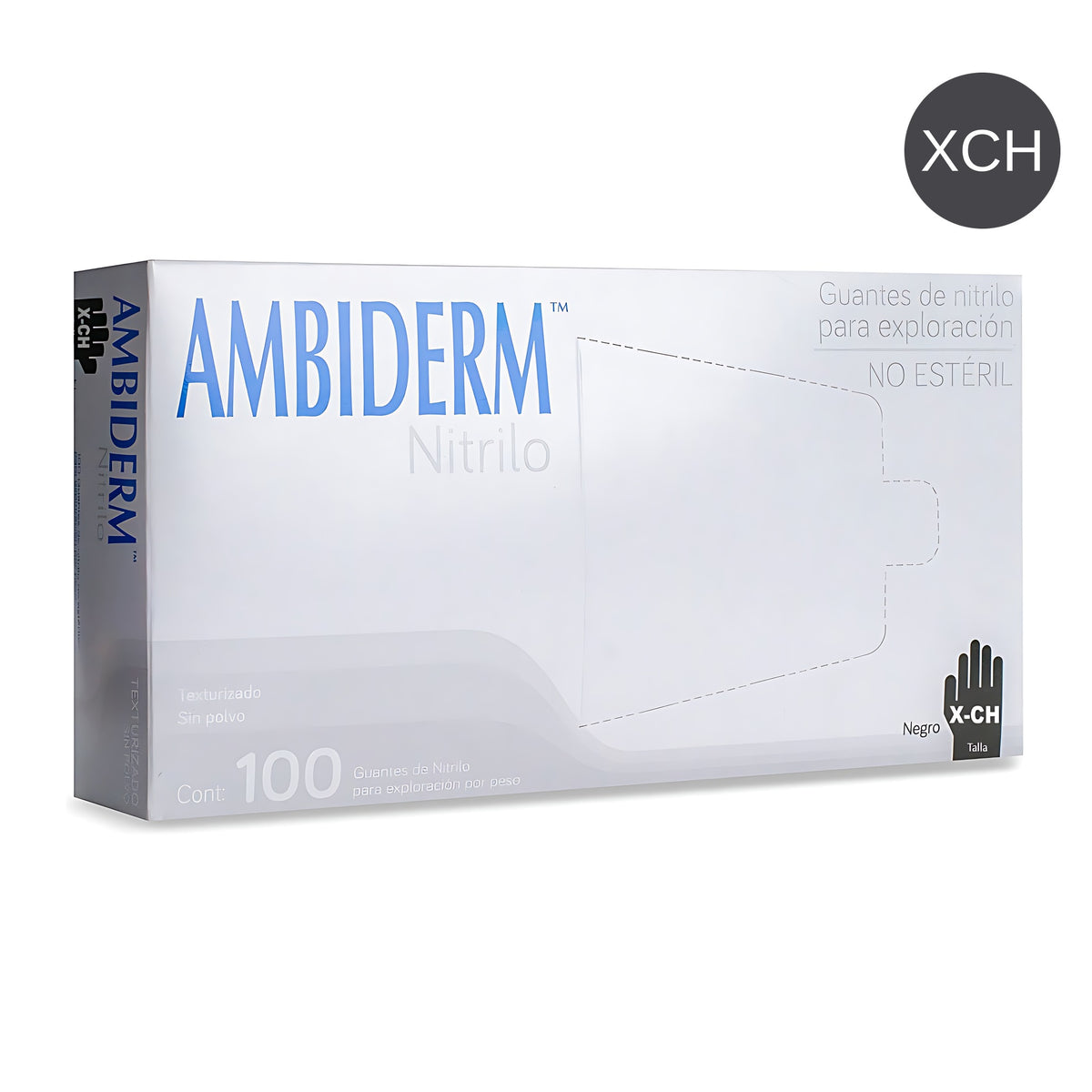 Guante nitrilo Ambiderm negro talla XCH