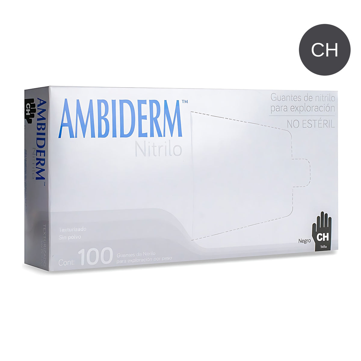 Guante nitrilo Ambiderm negro talla CH