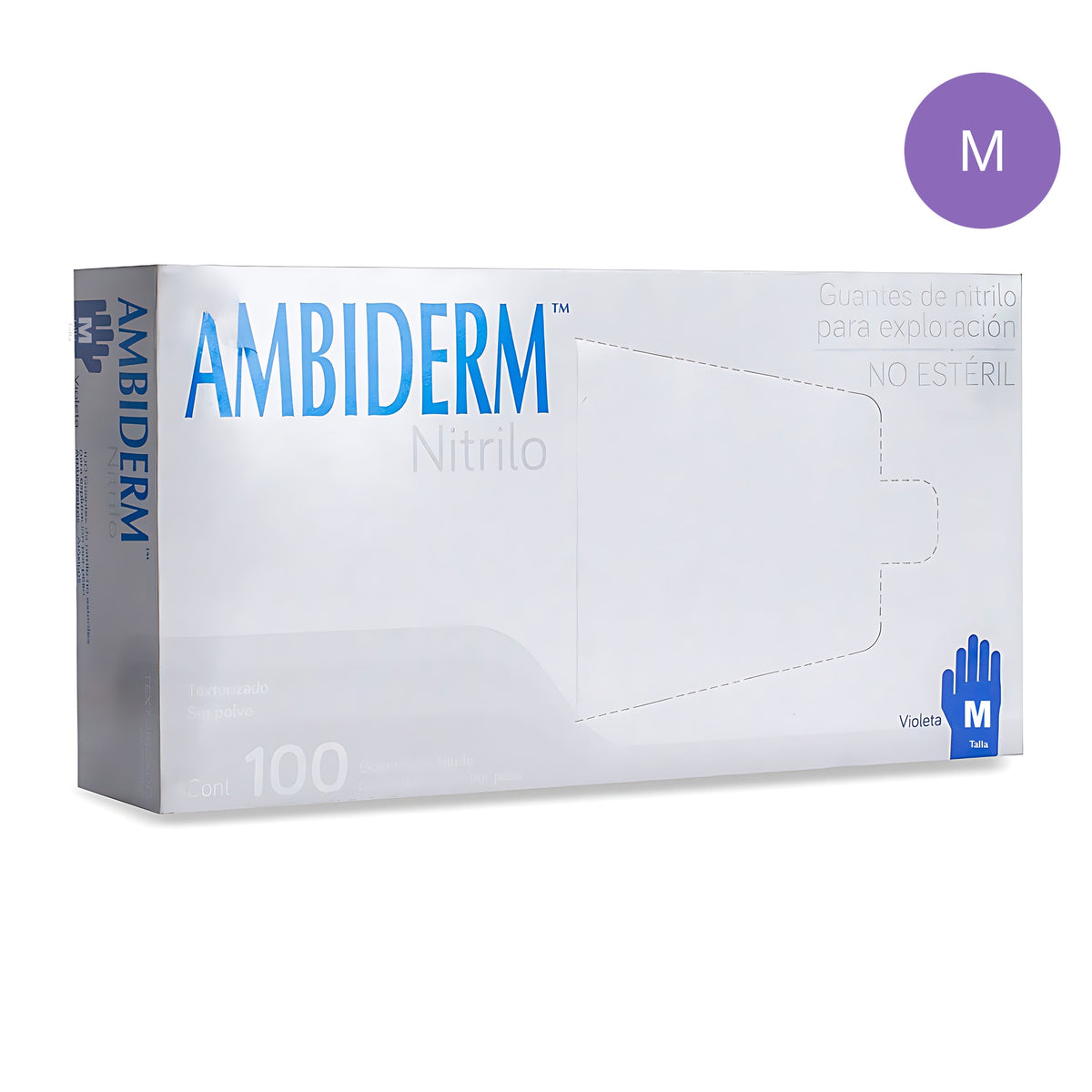 Guante nitrilo Ambiderm violeta talla M