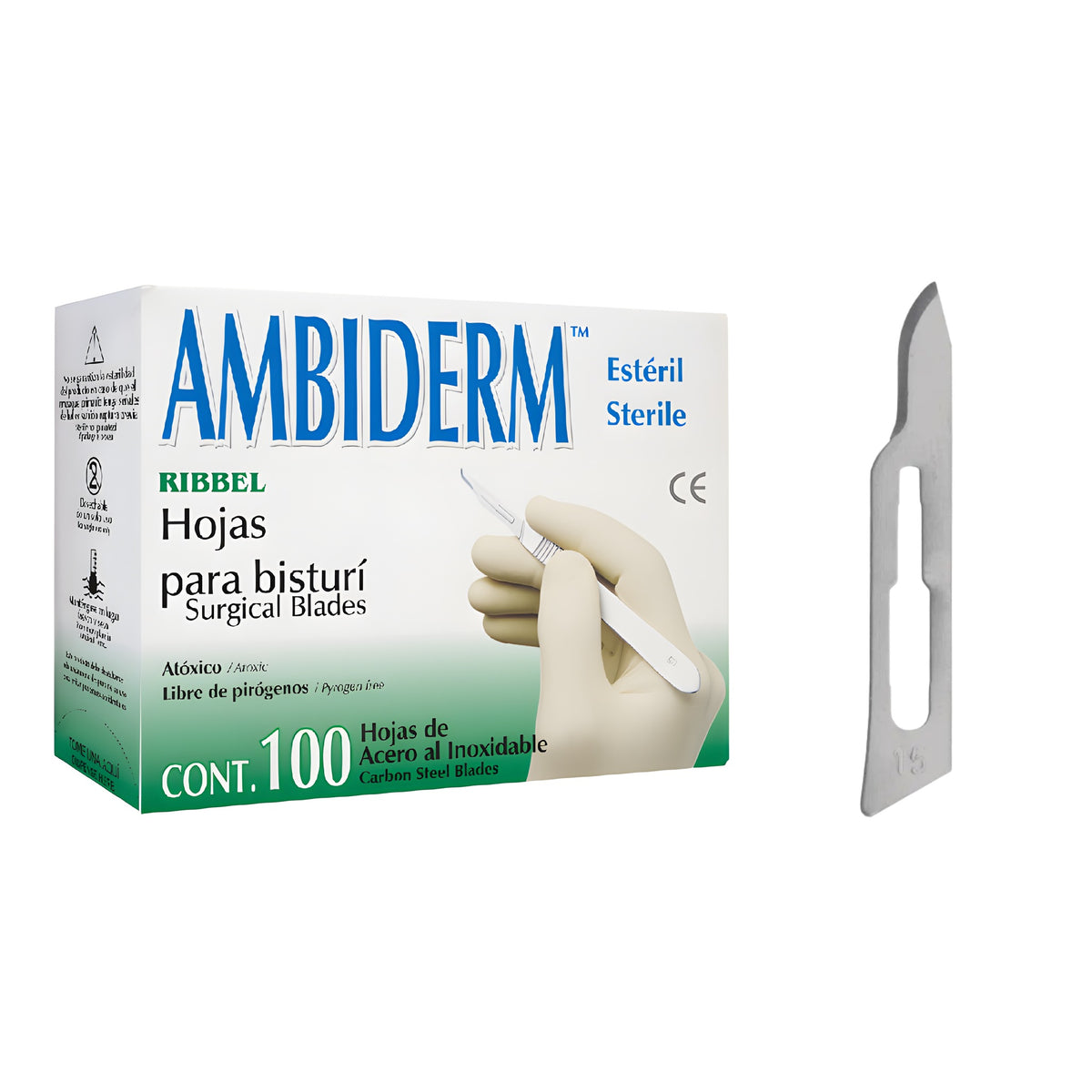 Hoja de bisturi acero inoxidable Ambiderm no. 15
