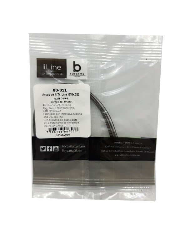 Arco de niti c/10 piezas I Line
