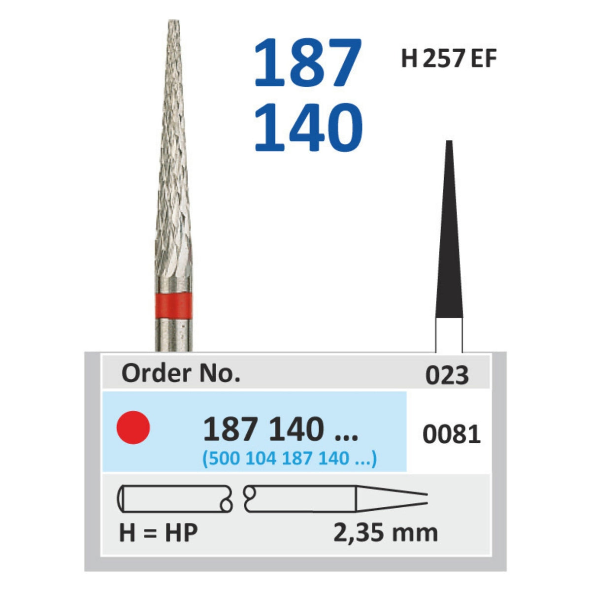 Freson de carburo de tungsteno Horico y Brasseler — 227-0081