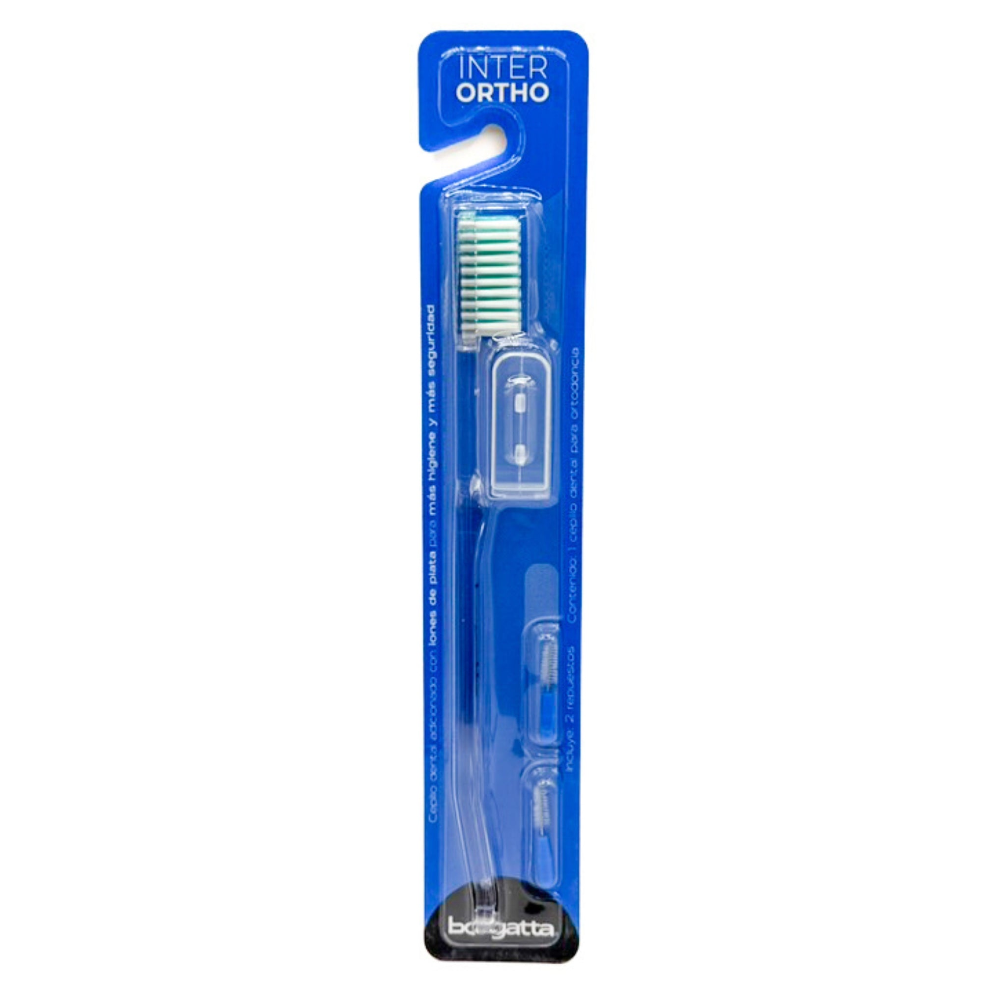 Cepillo dental ortodontico con cerda media caja c/12 piezas