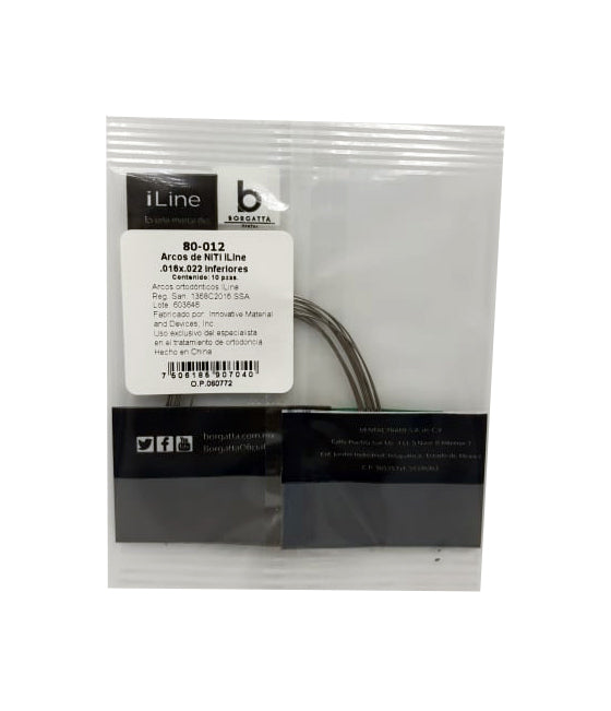Arco de niti c/10 piezas I Line