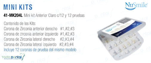 Kit zr mini anterior claro c/12 y 12 pruebas