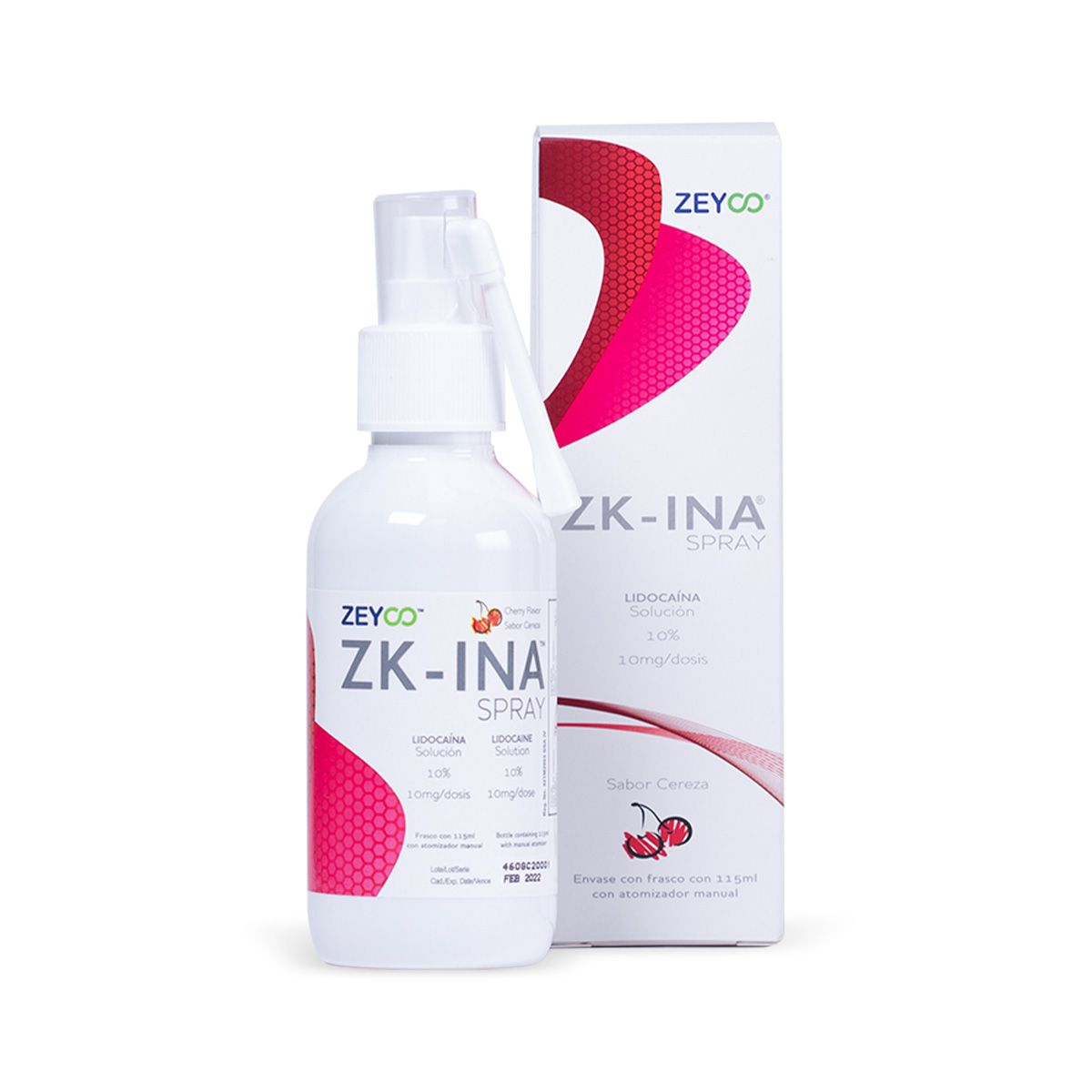 Zk-ina lidocaina 10% spray cereza de 115ml — SKU 460C — foto 1