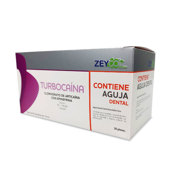 Turbocaina articaina 4% c/epinefrina blister vidrio cj. C/50 pzas.