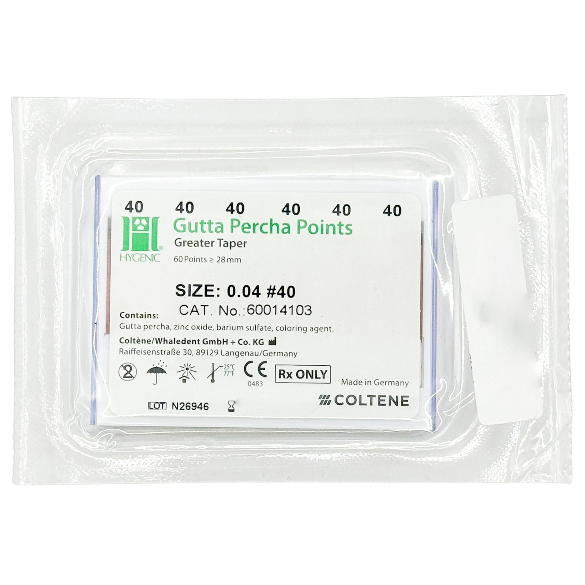 Puntas de gutapercha GT (Conicidad) Hygenic Coltene