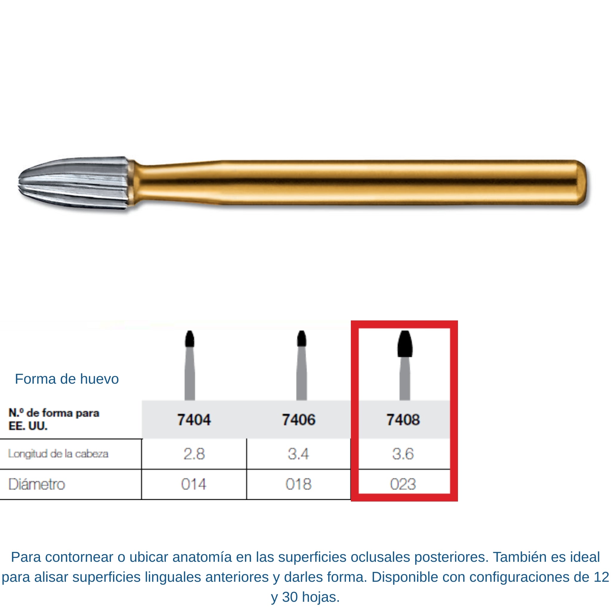 Fresa de carburo multicuchilla Kerr