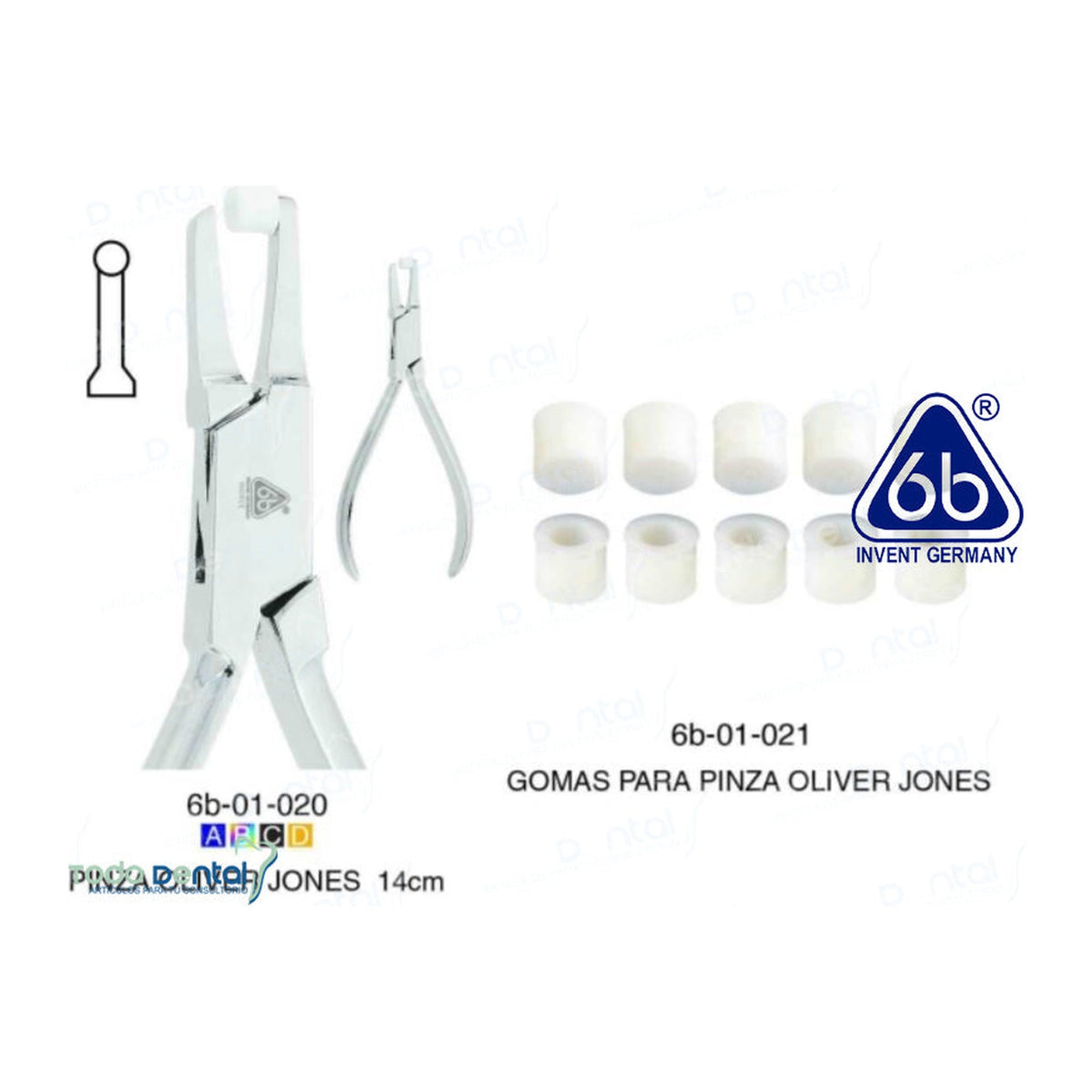 Jgo. De goma p/ pinza oliver jones c/10
