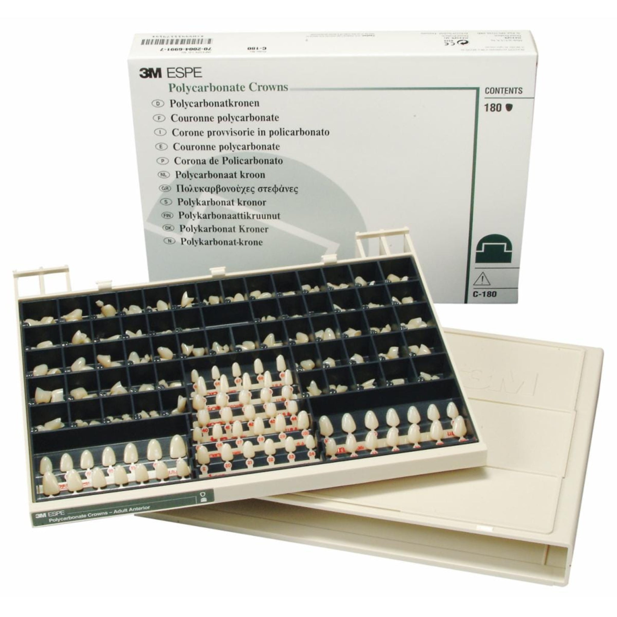 Estuche coronas policarbonato c/180