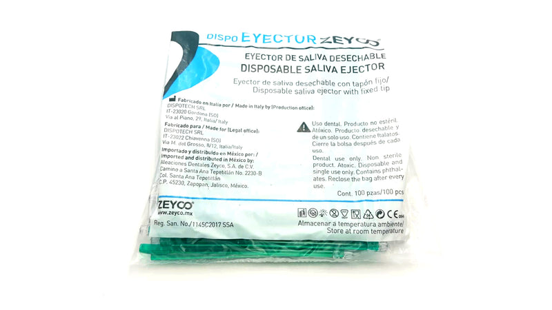 Eyector de saliva zeyco c/100 pzas