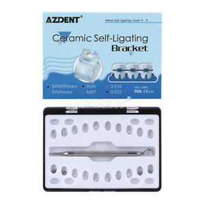 Dental Orthodontic Self-Ligating Ceramic Brackets Roth.022 345 Hooks