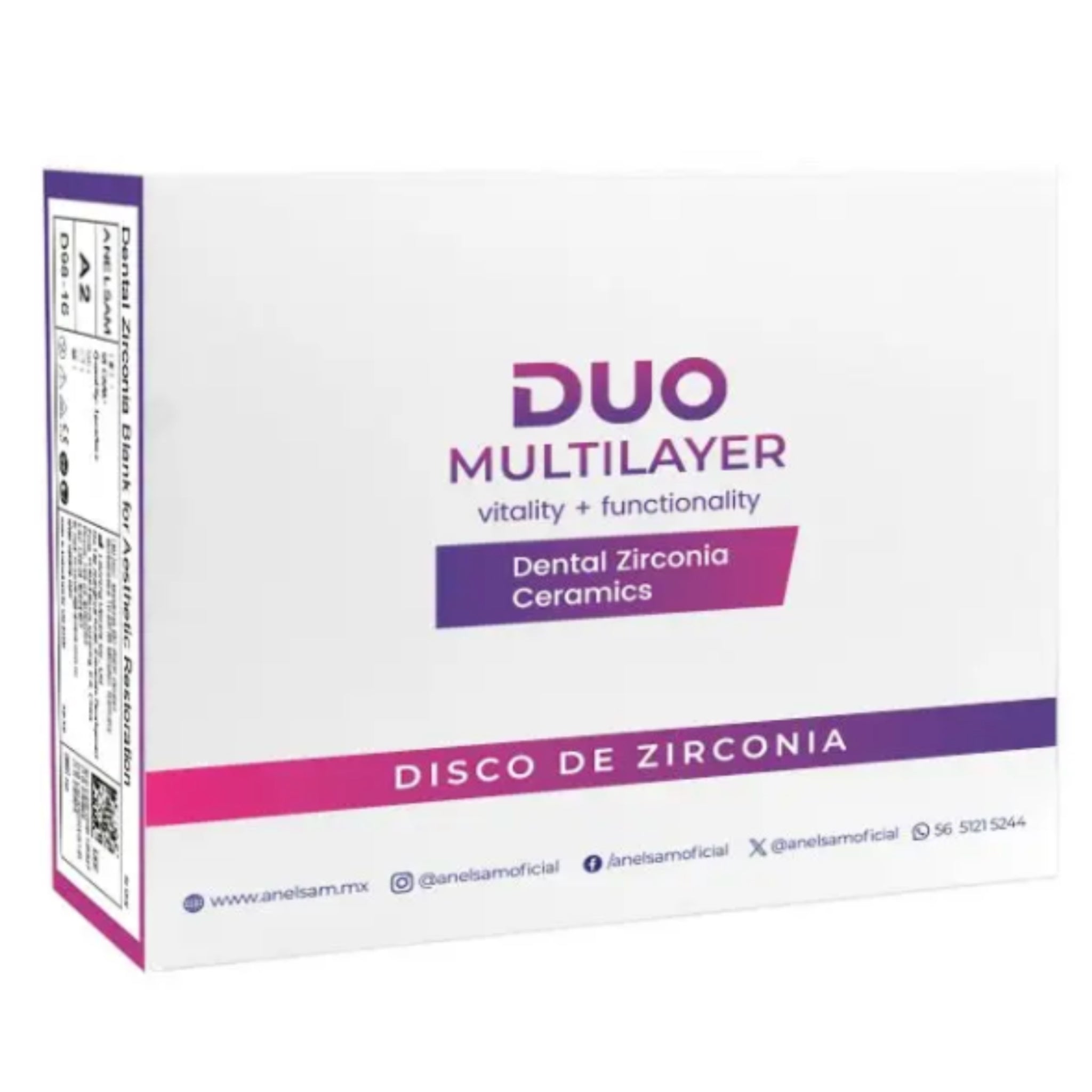 Disco de zirconia duo 98x16 a2 anelsam