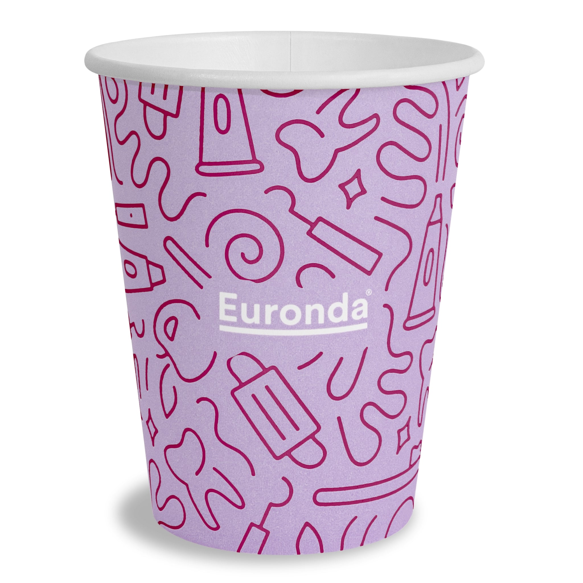 Vasos de papel graffiti lila paq c/50 pz