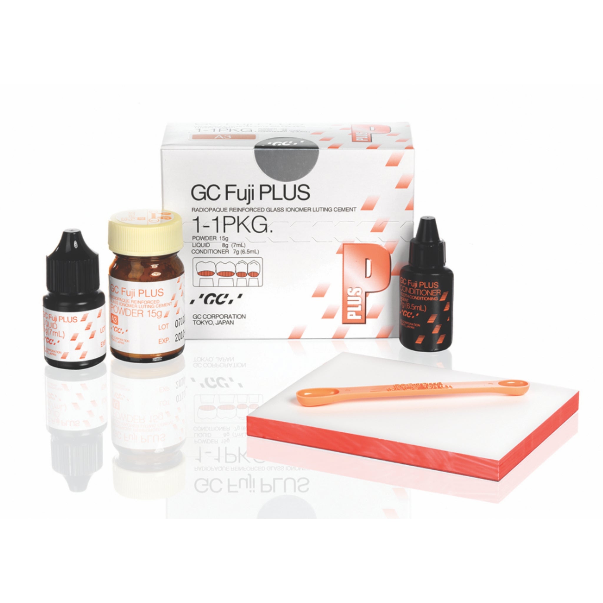 Fuji plus mini ionomero de vidrio p/metal y libre metal (yellow) 7g y 3.4ml