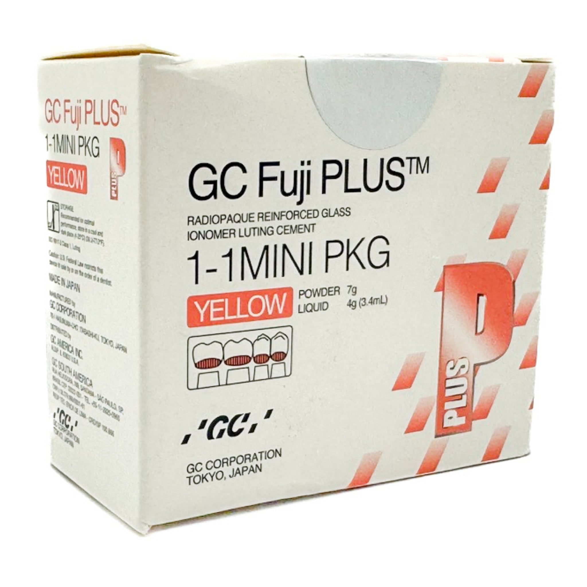 Fuji plus mini ionomero de vidrio p/metal y libre metal (yellow) 7g y 3.4ml
