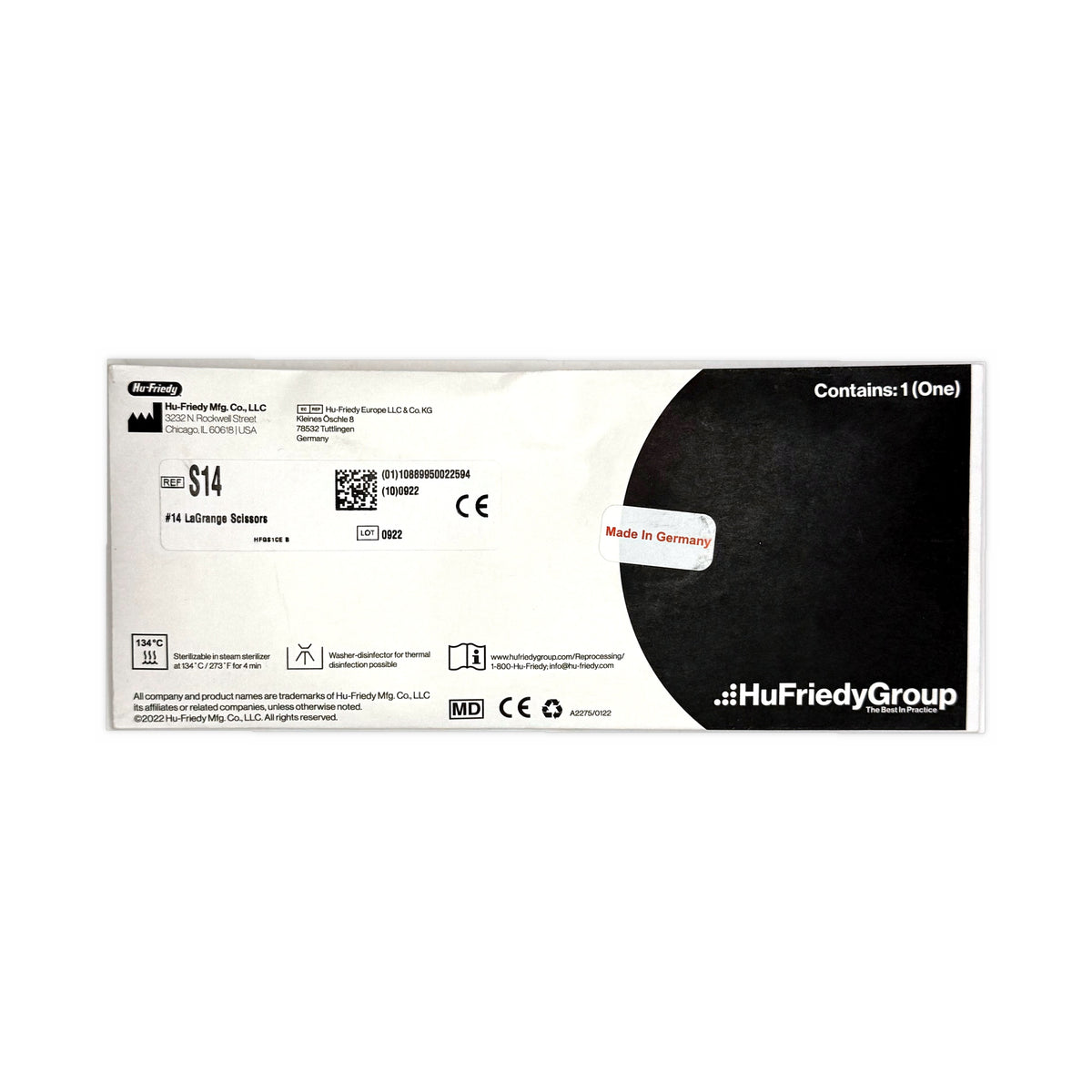 Tijera lagrange s14 (11.5cm) hu-friedy (empaque)