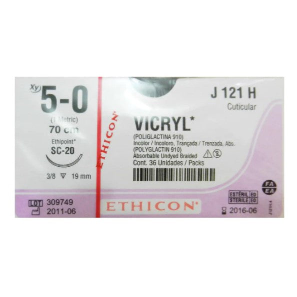 Sutura vicryl 5-0 c/36 70 x 20 cm. (caja)