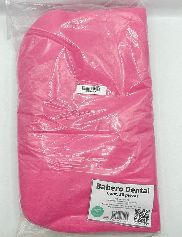 Babero desechable rosa con 50 32x50 cm