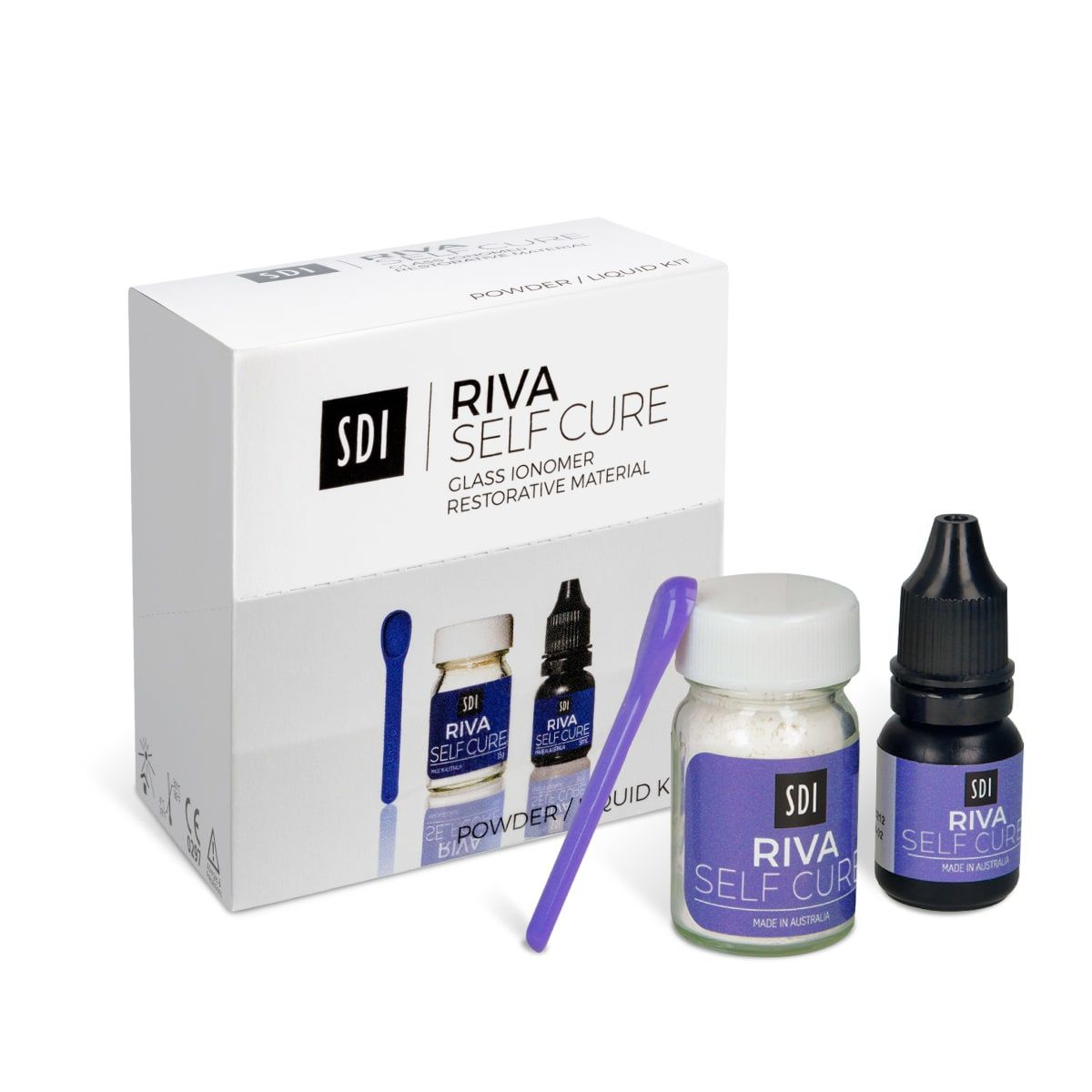 Riva sc a2 med - ionomero de vidrio autocurable restaurador polvo 10g liquido 5.2ml — SKU S-RIVASCPL10A2 — foto 1