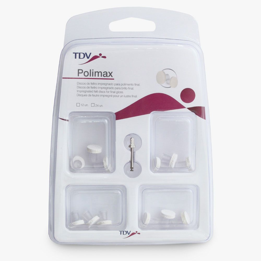 Polimax - 12 discos de fieltro impregnados de 9.5mm + mandril — SKU T-3048 — foto 2