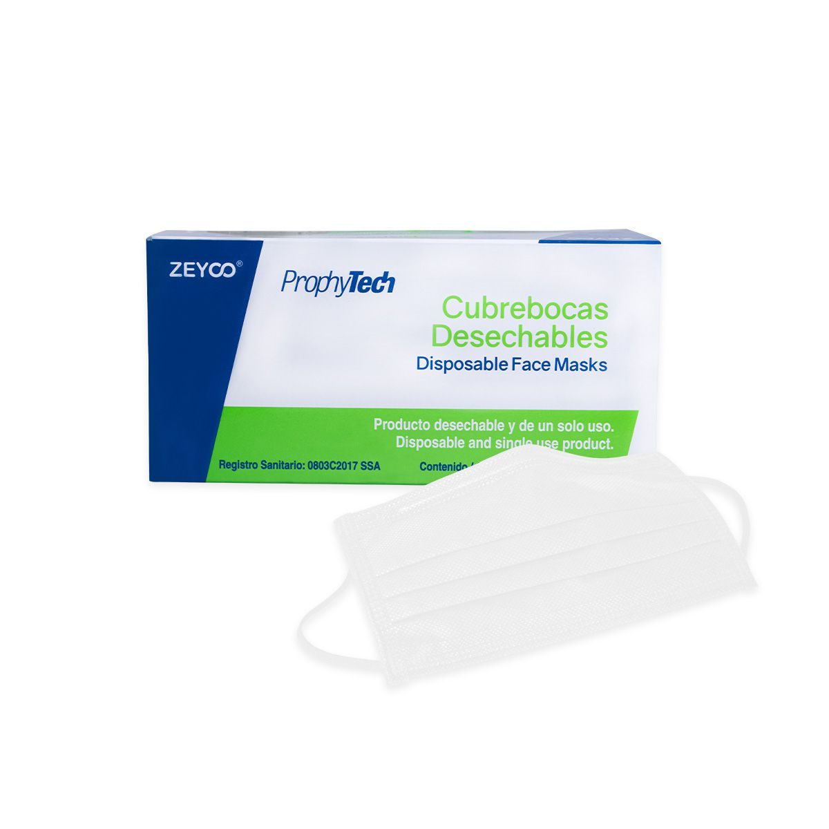 Cubre bocas blanco procedural caja c/50 pzas — SKU X-CBPTBC — foto 1