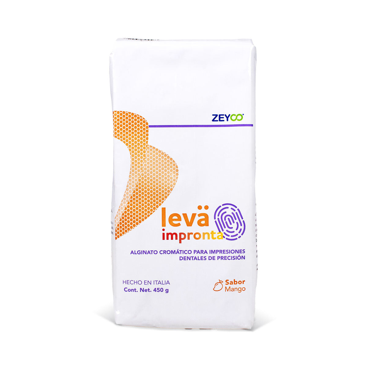 Leva impronta 450 g - alginato cromatico zeyco tipo i sabor mango