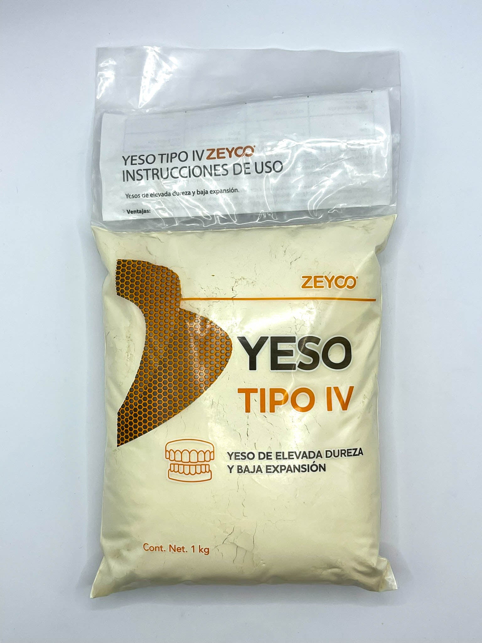 Yeso piedra tipo iv zeyco bolsa 1kg naranja