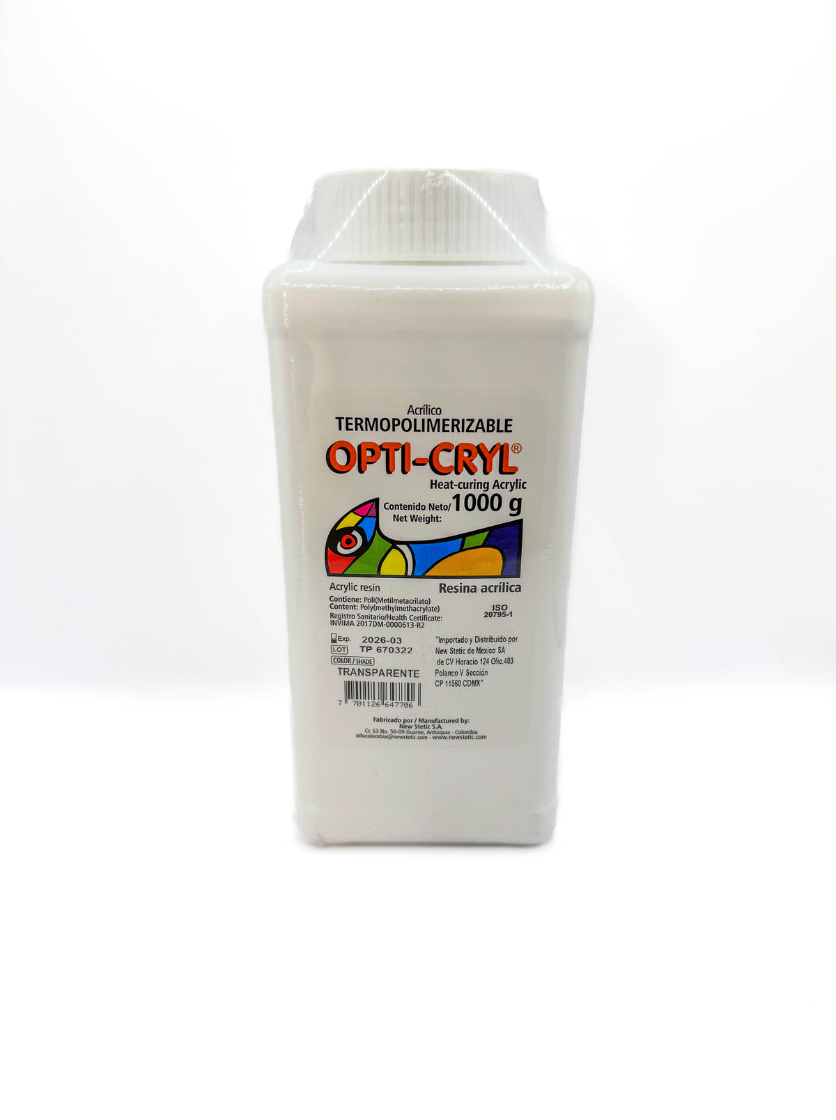 Acrílico termocurable Opticryl 1 kg
