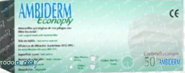 Cubrebocas ambiderm 3 pliegos elastico