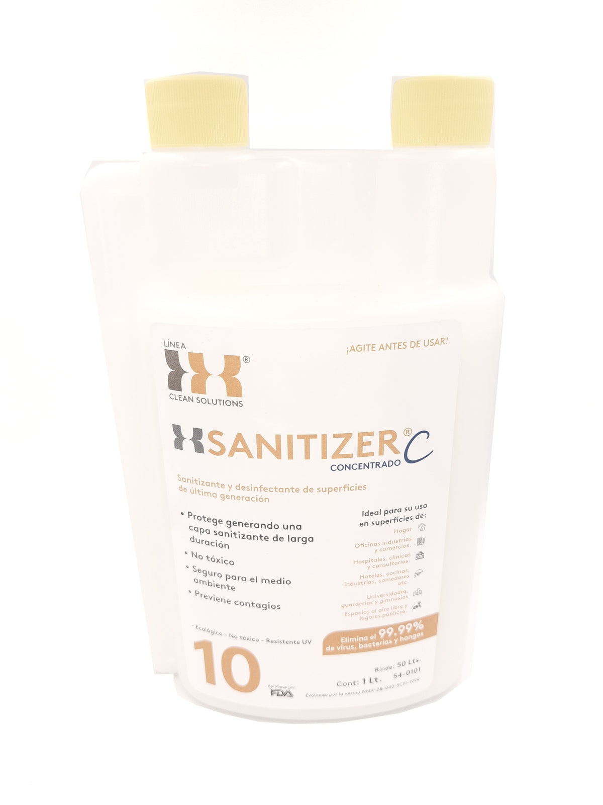 Xsanitizer c, sanitizante y desinfectante de superficies de 1tls