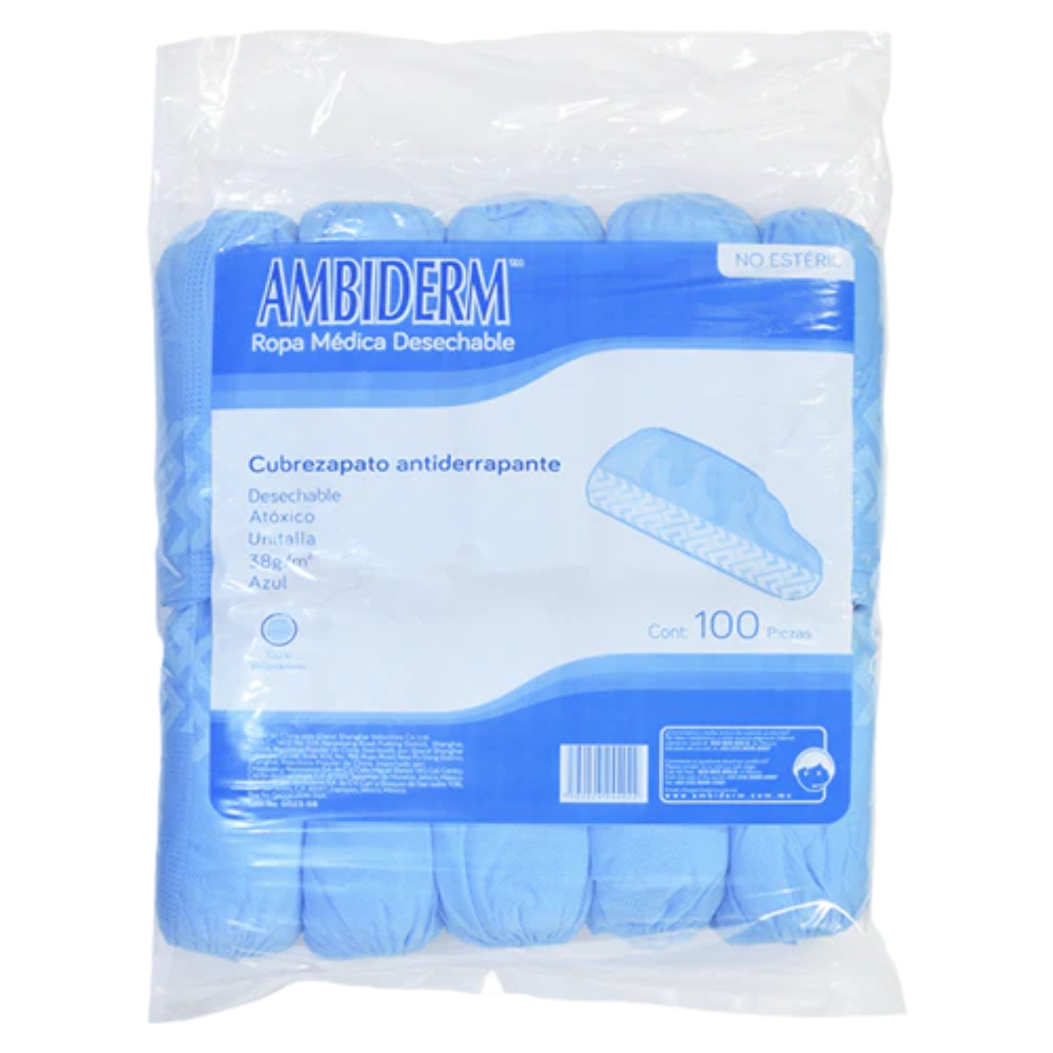 Cubre zapato con antiderrapante pp 38gr bolsa c/100pzas*