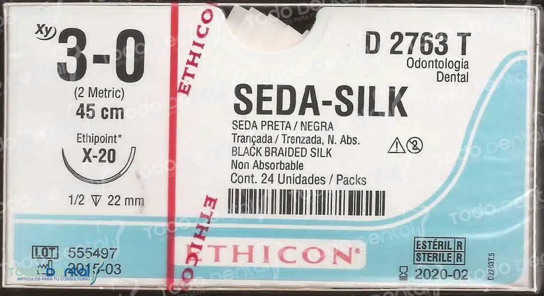 Sutura 3-0 c/24seda 45 x 20cm.