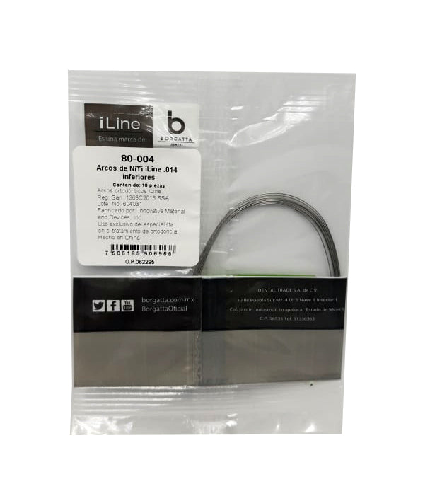 Arco de niti c/10 piezas I Line