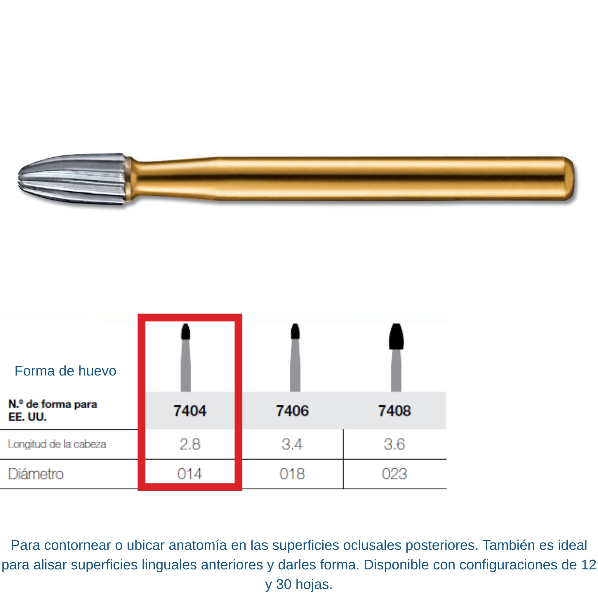 Fresa de carburo multicuchilla Kerr