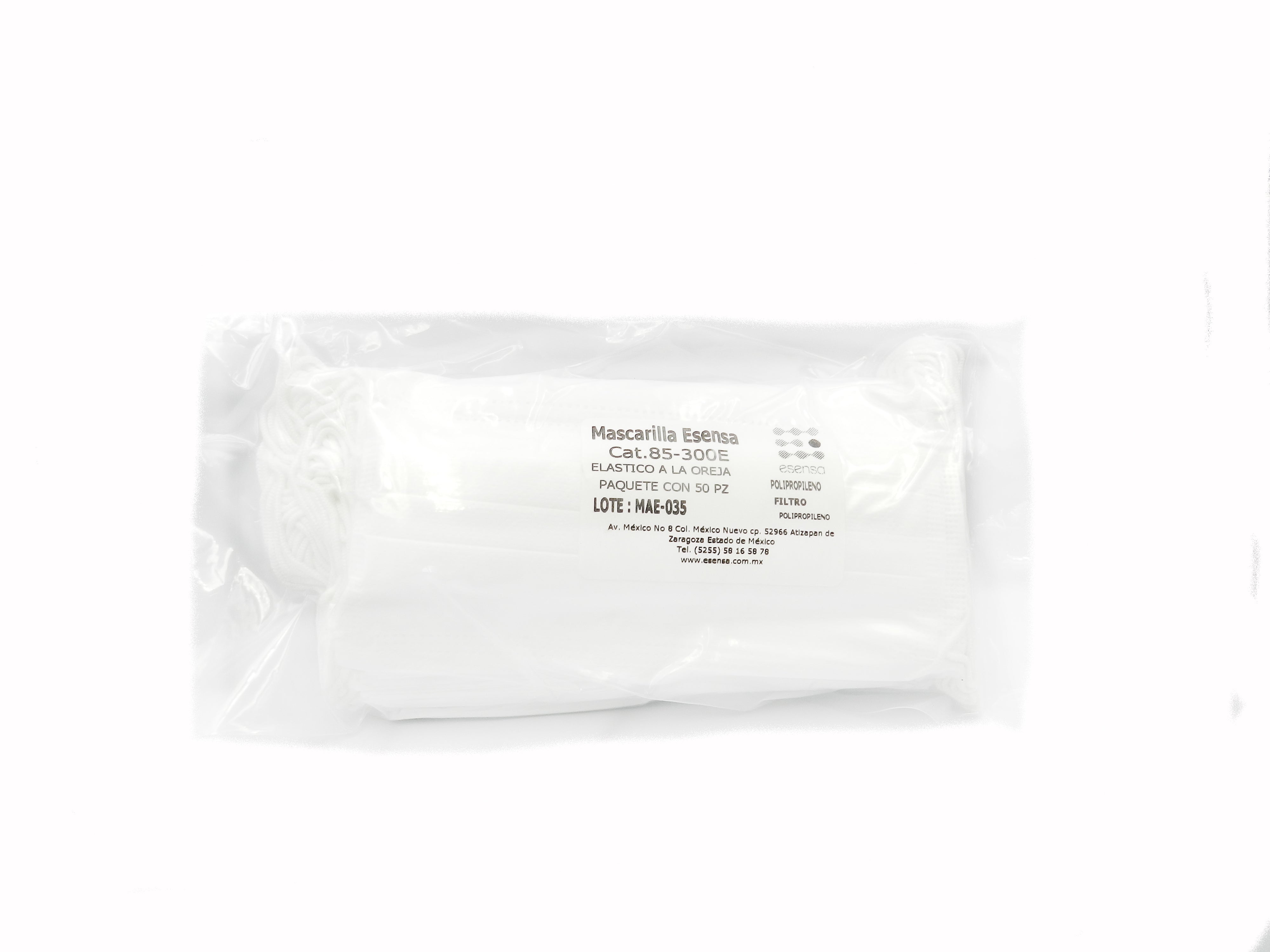 Cubre bocas desechable blanco 3 capas paquete c/50 piezas