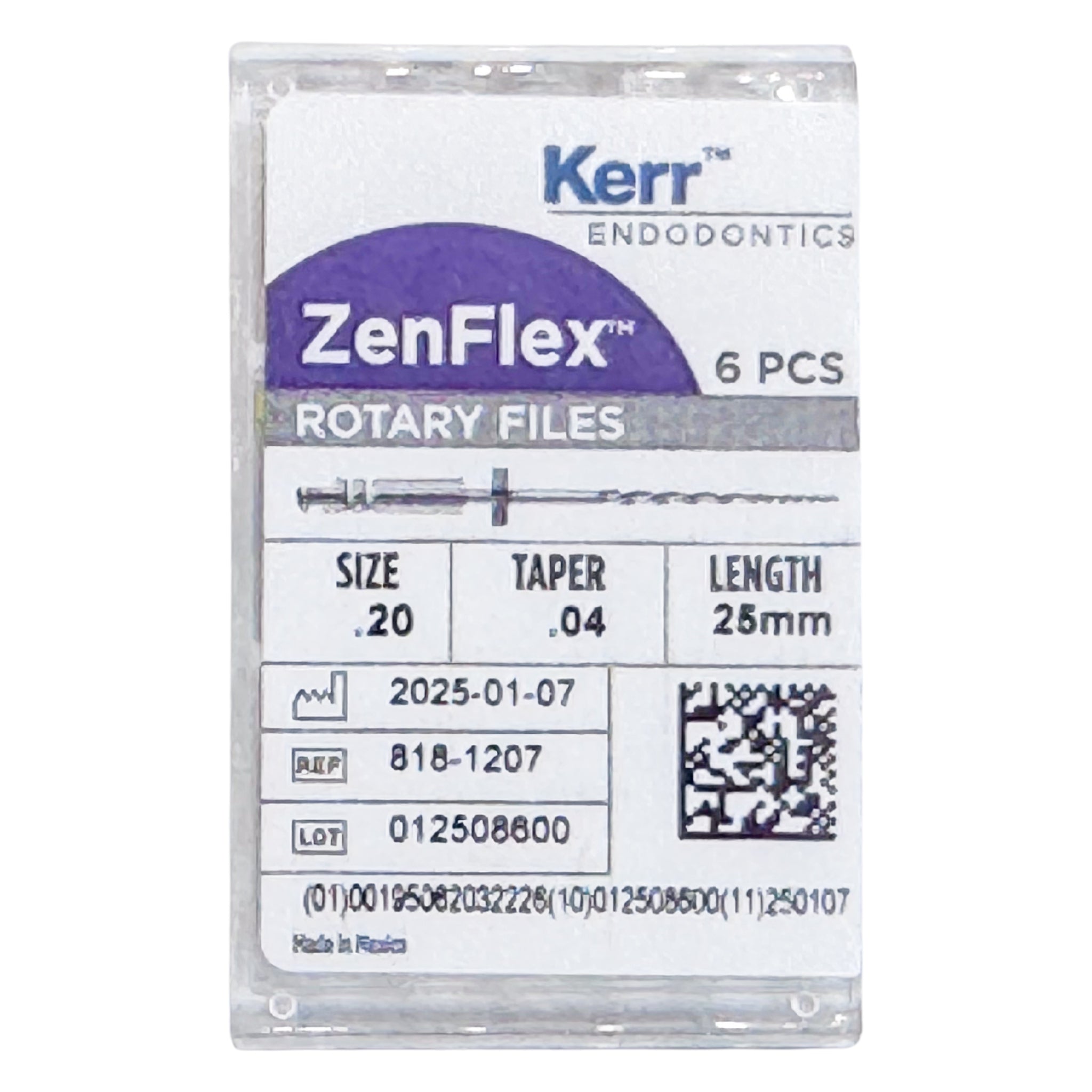 Zenflex limas rotatorias Taper .04 Medida #20 25mm