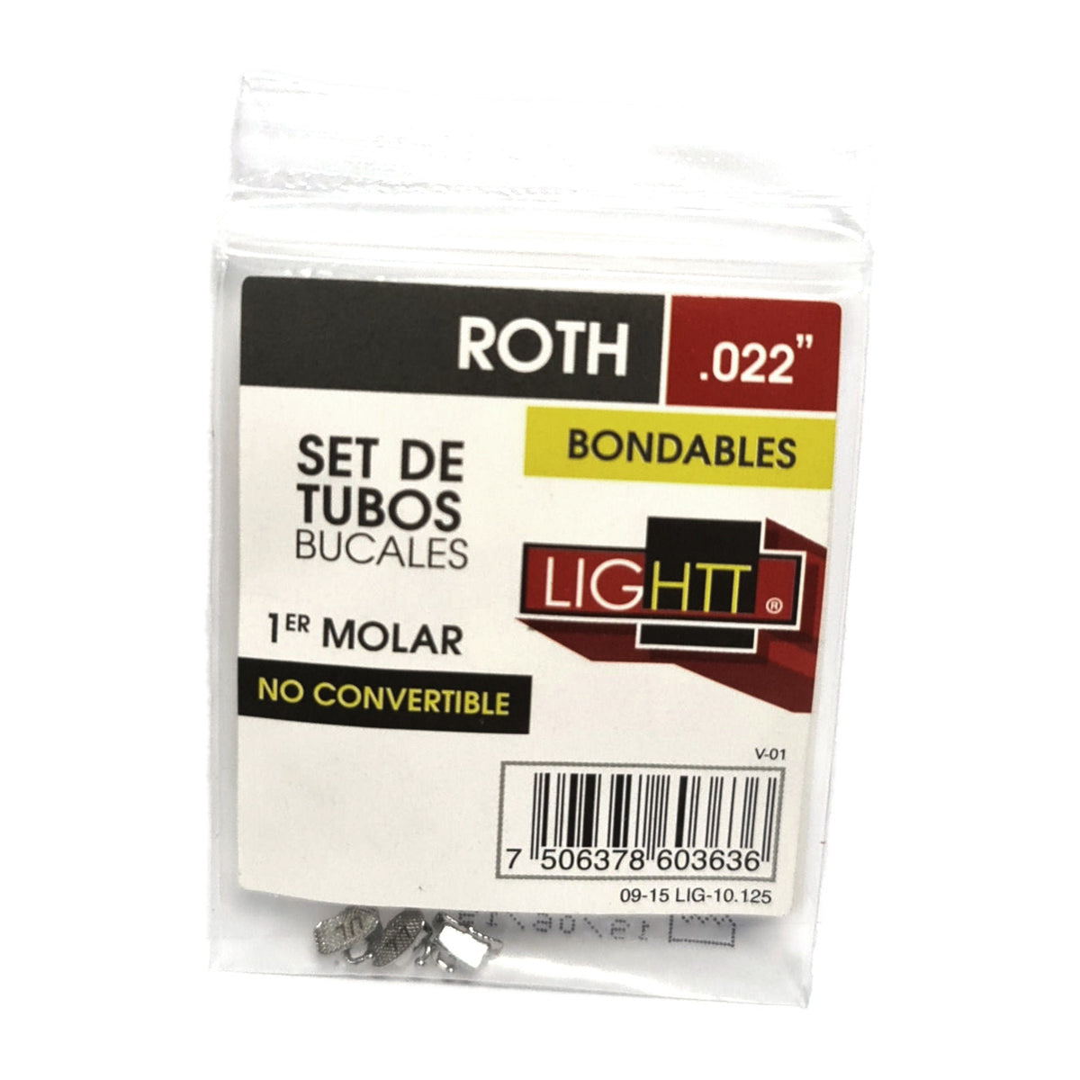 Set tubos lightt roth .022 bond. 1er molar no convertible sencillos