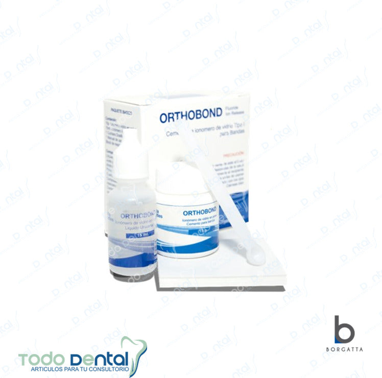 Ionomero de vidrio con fluor (polvo 15gms/liquido 15 ml)(ORTHOBOND)